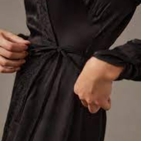 By Anthropologie Lace-Trimmed Wrap Dress, NWT, Size XXS - Picture 9 of 12